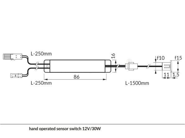 Ανέπαφος διακόπτης φωτισμού LED IH01 Χωνευτός IR 12-24V 2.5A Φ11mm