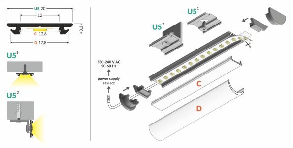 ARC12 CD Εύκαμπτο Προφίλ για ταινία LED 0579