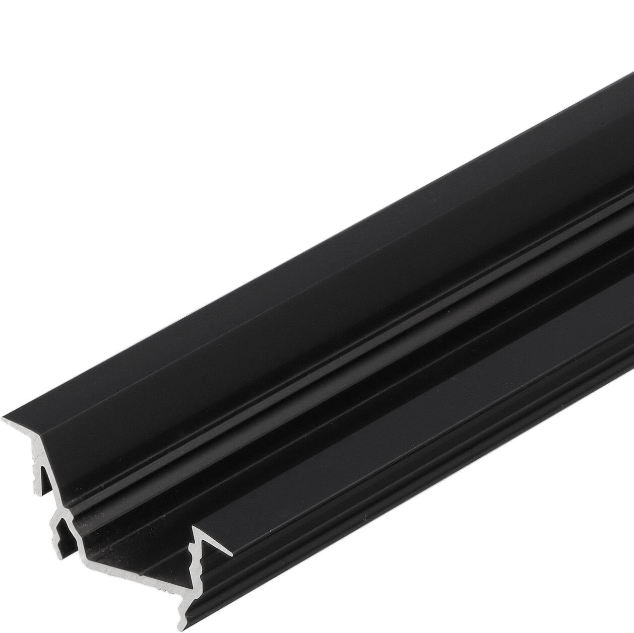DIAGONAL14 F/TY 3000mm BLACK Χωνευτό Προφίλ για ταινία LED (1618)