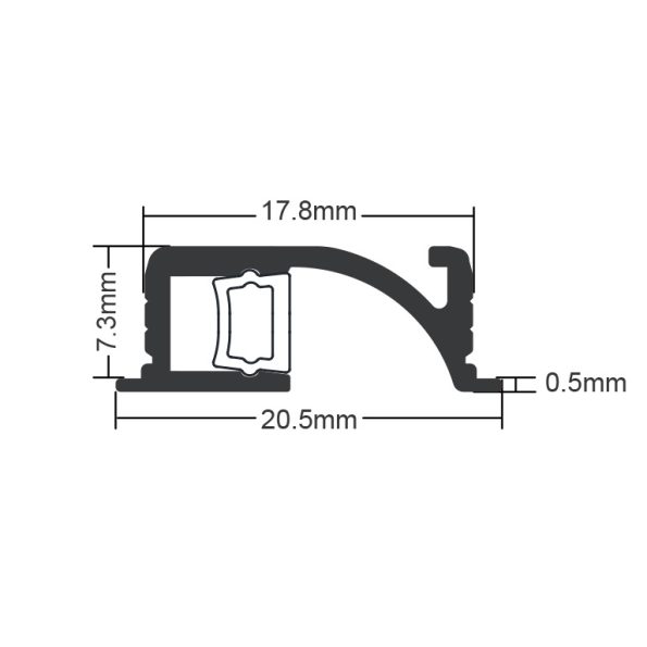 AP89 Χωνευτό Προφίλ για ταινία LED 4mm 2392