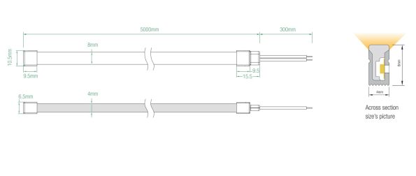 4*8mm NEON STRIP LIGHT CRI90, DC 24V, 6W/m, IP67 2700K